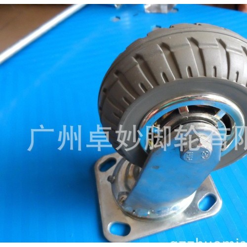 直銷4568寸鍍金天然橡膠高彈力輪萬向輪靜音輪手推車腳輪