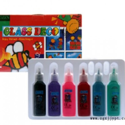 齊進(jìn)文具廠家供應(yīng) 13色7.5ml鋁管裝玻璃畫顏料 透光彩繪/手繪顏料