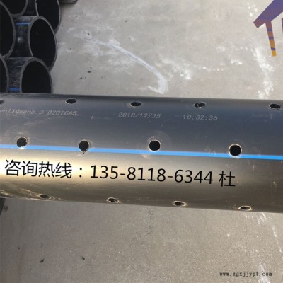 HDPE花管滲瀝液集水管DN300SDR21恒泰**PE打孔管廠家歡迎咨詢HDPE穿孔管