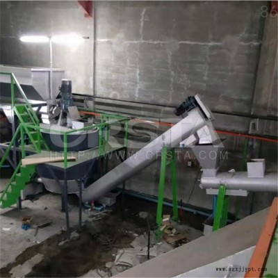 1000公斤每時PET聚酯瓶廢料處置線，礦泉水瓶清洗破碎去紙機