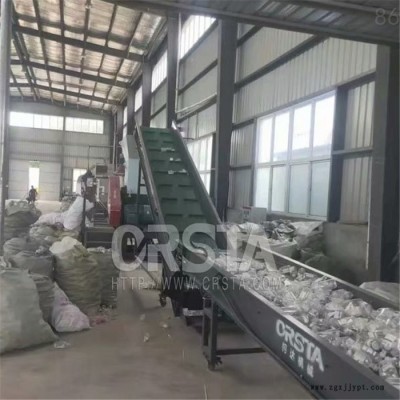 飲水瓶廢塑料處置脫紙粉碎清洗機，PET瓶垃圾清洗分離機