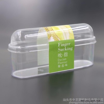 中藝 甜品慕斯蛋糕乳酪杯長(zhǎng)橢圓形PET盒吮指杯含蓋帶扣 700套