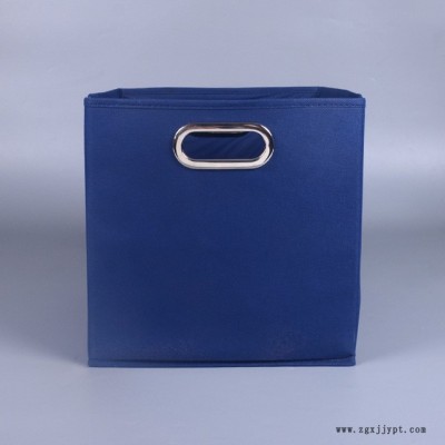 旭新 純色手提日式收納箱 大號(hào)雜物衣物儲(chǔ)物箱 無(wú)蓋無(wú)紡布收納盒