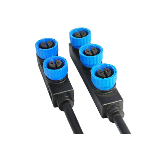 M15一出二路燈轉接線 驅動電源專用防水插 F型一出二-六芯定制