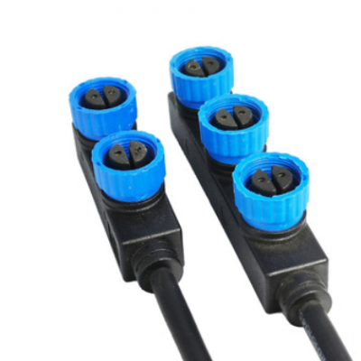 M15一出二路燈轉(zhuǎn)接線 驅(qū)動(dòng)電源專(zhuān)用防水插 F型一出二-六芯定制