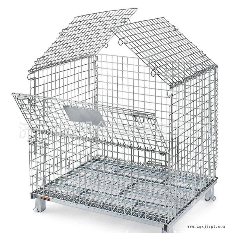 折疊鐵筐鐵網(wǎng) 車間儲物籠 儲物箱鍍鋅折疊式