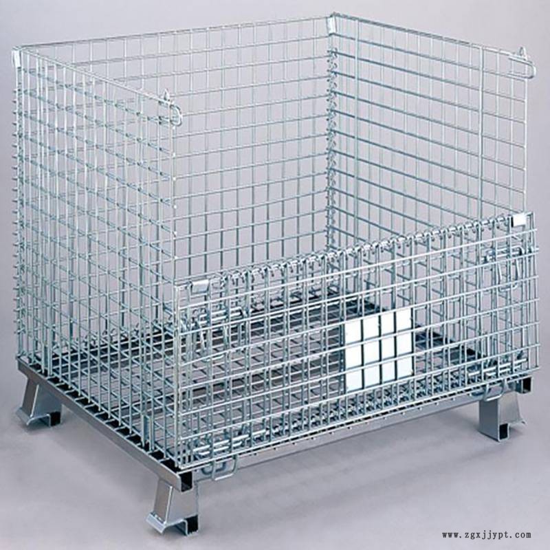 折疊鐵筐鐵網(wǎng) 車間儲物籠 儲物箱鍍鋅折疊式