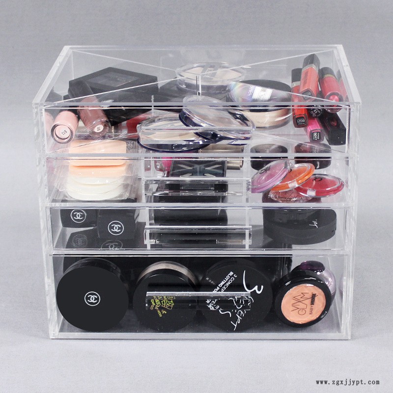 大號多層 帶抽屜式桌面收納盒化妝品盒亞克力透明化妝品收納盒示例圖3