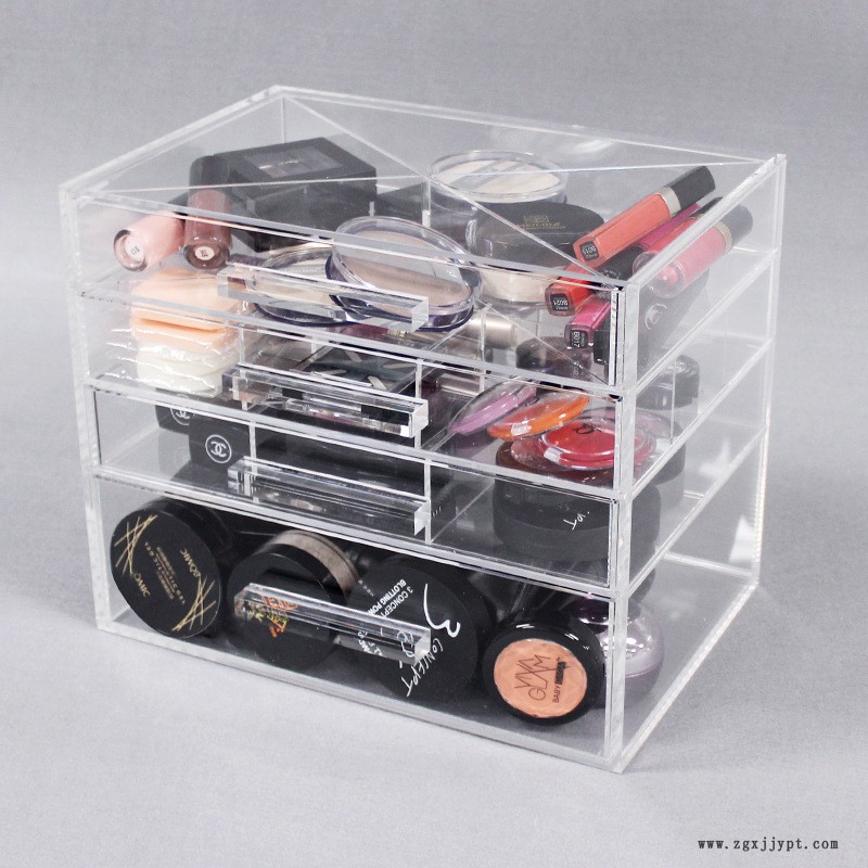 大號多層 帶抽屜式桌面收納盒化妝品盒亞克力透明化妝品收納盒示例圖4