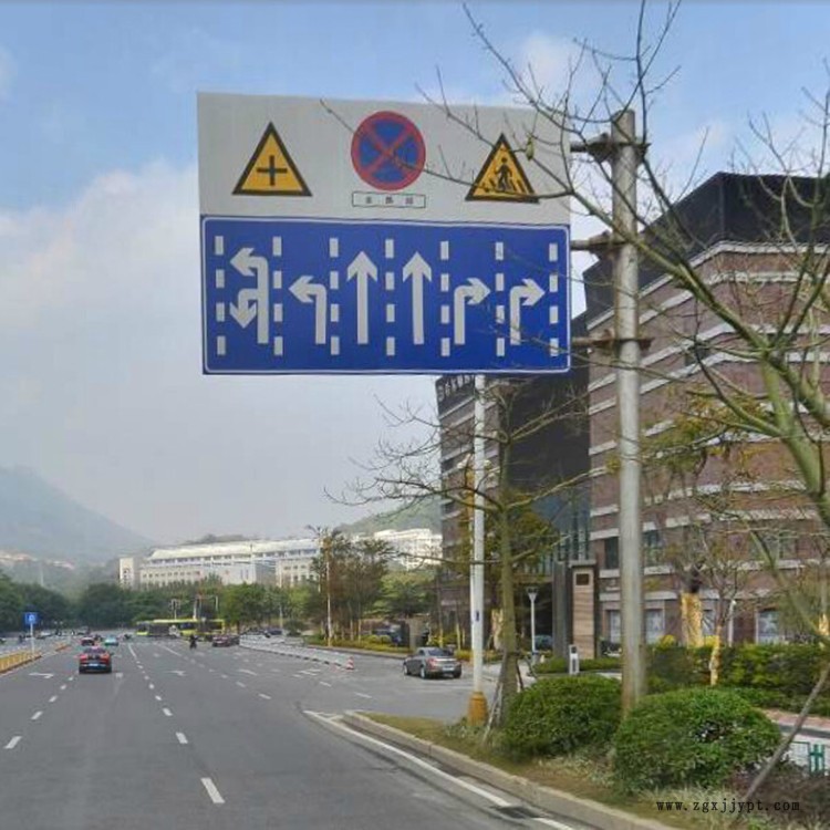 祥路定制 治安監(jiān)控桿 交通安全標(biāo)志牌 雙立柱標(biāo)志桿