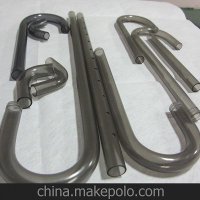 東莞擠塑加工PVC硬折彎管，打孔管塑膠配件