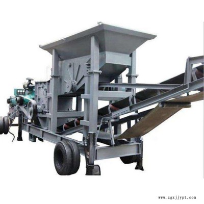 輪胎移動(dòng)式石料破碎機(jī) 復(fù)合式建筑垃圾移動(dòng)破碎機(jī) 鵝卵石制砂設(shè)備