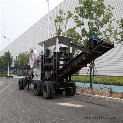 廣東輪胎式移動破碎站 移動式鵝軟石破碎生產(chǎn)線 中美通達(dá)破碎機(jī)