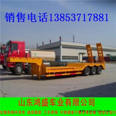 13.75米低平板半掛車(chē)長(zhǎng)寬高 低平板半掛車(chē)13米3米寬825輪胎 低平板挖掘機(jī)運(yùn)輸半掛車(chē)