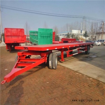 廠家加工定做全掛車/半掛車價(jià)格表 13米不外漏輪胎低平板半掛車