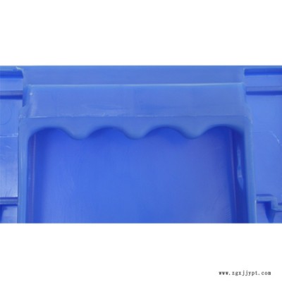 5號(hào)B款塑料周轉(zhuǎn)箱餐具消毒箱/生鮮配送箱/塑料周轉(zhuǎn)箱/周轉(zhuǎn)箱加工定制廠家　藍(lán)色加厚加蓋子塑料周轉(zhuǎn)箱儲(chǔ)物箱
