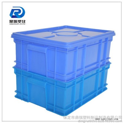 河北鼎瑞服裝廠用塑料周轉箱 /周轉箱批發(fā)/藍色加厚加蓋子塑料周轉箱儲物箱
