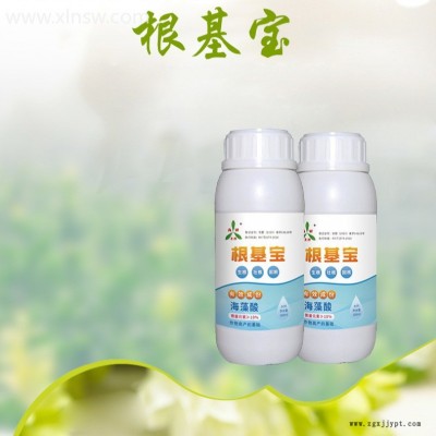 根基寶營(yíng)養(yǎng)元素與生長(zhǎng)促進(jìn)劑類物質(zhì)復(fù)配的海藻肥生根劑，整個(gè)生長(zhǎng)期均可使用。