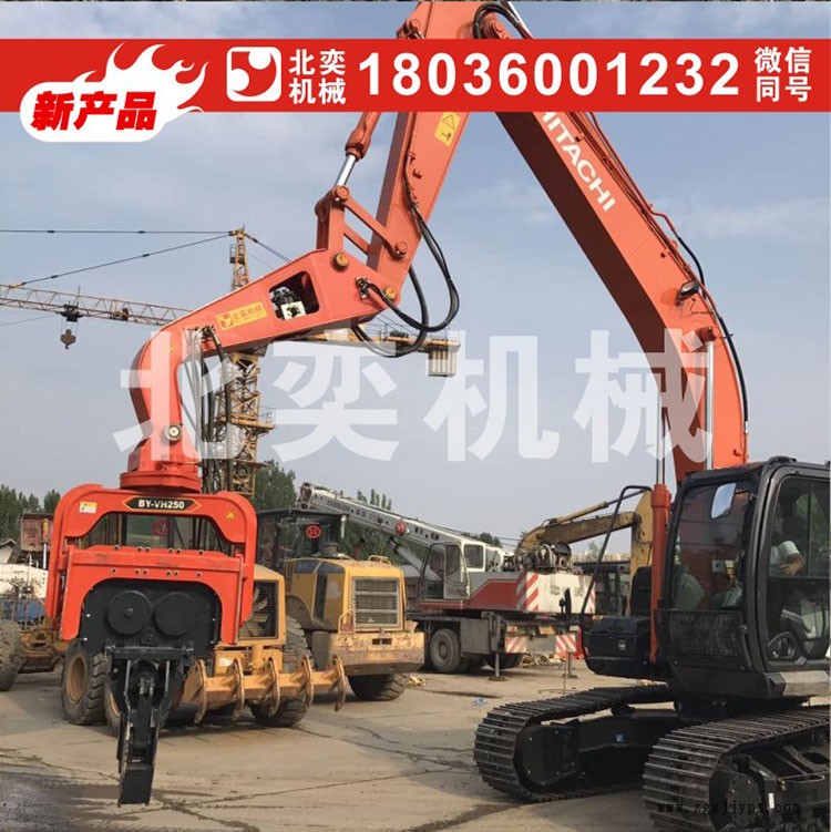 供應(yīng)北奕性能可靠速度快捷高頻建筑地基打樁機打樁錘價格供應(yīng)商 光伏發(fā)電樁液壓震動錘，震動打樁機，機械手震動打樁錘示例圖4